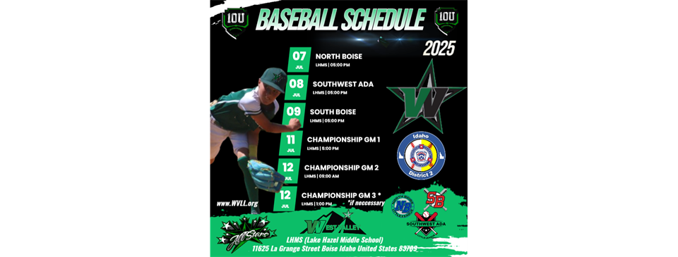 WVLL 10U Districts set vs SWA, NB, SB